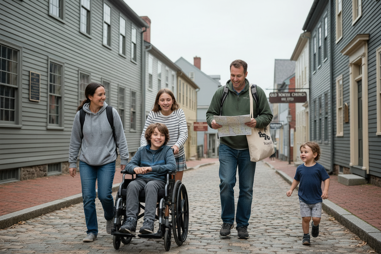 Candid family with plain blue shirt